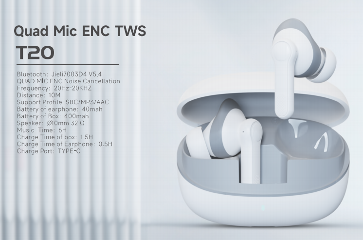 T20 TWS Bluetooth Earbuds OEM/ODM | Maxentrop